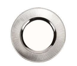 24 Wholesale Plastic Charger Plate 13in Silver Plain