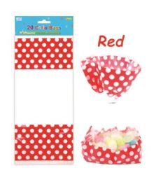 96 Pieces Polka Dot Loot Bag Red - Valentine Gift Bag's