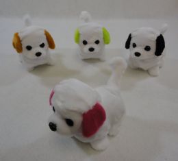 24 Wholesale Barking And Walking Dog [white With Colored Ears]