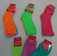96 Wholesale 3 Pair Ladies Crew Socks 9-11 [solid Neon]