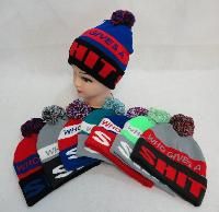 24 Pieces Knit Hat With Pompom [who Gives A Shit] - Winter Beanie Hats
