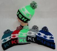 24 Pieces Knit Hat With Pompom [kush] - Winter Beanie Hats