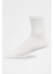 240 Bulk Power Club Crew Sports Socks In Solid White Size 10-13