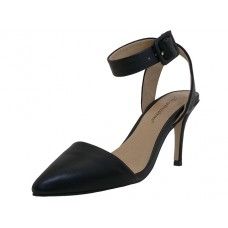 8 Wholesale Women's Angeles Shoes Ankle High Heel Triangle Close Toe Sandals Black Color