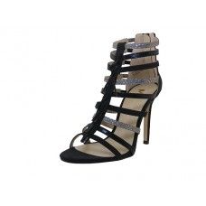 12 Wholesale Women's "mixx Shuz" High Heel Ankle Height Sandals ( *black Color )