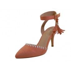 12 Wholesale Women's Mixx Shuz High Heel With Ankle Strip Sandal Coral Color