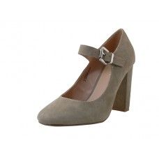 12 Wholesale Women's "mixx Shuz Hgh Heel Mary Janes Shoe Taupe Color