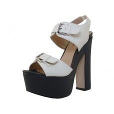 8 Units of Women's "angeles Shoes" HI-Heel Sandals White Color - Women's Heels & Wedges