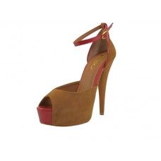 12 Wholesale Women's "mixx Shuz" High Heel With Ankle Strip Sandal Camel Color