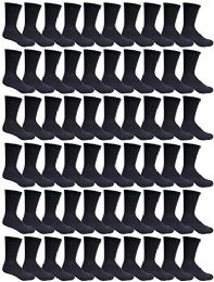 Yacht & Smith Kid's Cotton Terry Cushioned Athletic Black Crew Socks