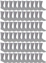 60 Wholesale Yacht & Smith Kids Cotton Crew Socks Gray Size 6-8