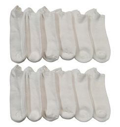 12 Wholesale Yacht & Smith Kids Cotton Quarter Ankle Socks In White Size 6-8