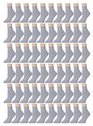 60 Wholesale Yacht & Smith Kids Cotton Quarter Ankle Socks In Gray Size 4-6