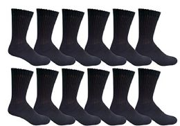 Yacht & Smith Women's Cotton Crew Socks Black Size 9-11