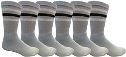 6 Wholesale Yacht & Smith Crew Socks For Men, Cotton Athletic Sports Casual Sock