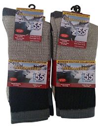 12 Pairs Yacht & Smith Men's Cotton Assorted Thermal Socks Size 10-13 - Mens Thermal Sock