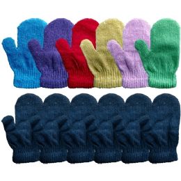 12 Pieces Yacht & Smith Kids Warm Winter Colorful Magic Stretch Mittens Age 2-8 - Kids Winter Gloves