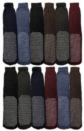 Yacht & Smith Men's Thermal Non Slip Gripper Bottom Tube Socks