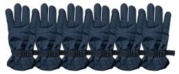 6 Wholesale Yacht & Smith Men's Black Gripper Ski Gloves