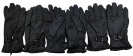 6 Pairs Yacht & Smith Men's Winter Warm Ski Gloves, Fleece Lined With Black Gripper - Fleece Gloves