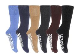 Yacht & Smith Men's Thermal Non Slip Gripper Bottom Tube Socks