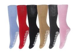 6 Units of Yacht & Smith Women's Thermal NoN-Slip Tube Socks, Gripper Bottom Socks - Womens Thermal Socks