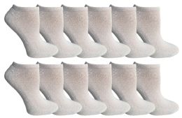 12 Pairs Socksnbulk Kids Cotton Quarter Ankle Socks In White Size 6-8 - Girls Ankle Sock