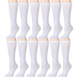 Yacht & Smith Women's White Heavy Slouch Socks Size 9-11