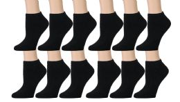 Yacht & Smith Kid's Black Quarter Ankle Socks - Size 6-8