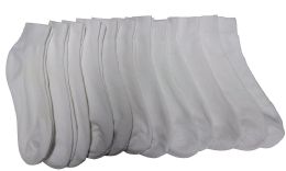 12 Pairs Yacht & Smith Kids Cotton Quarter Ankle Socks In White Size 6-8 - Girls Ankle Sock
