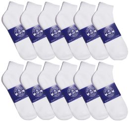 Yacht & Smith Men's Cotton White No Show Ankle Socks