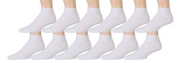 12 Pairs Men Cotton Ankle Socks Solid White - Mens Ankle Sock