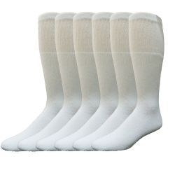 6 Pairs Yacht & Smith Women's 26 Inch Cotton Tube Sock Solid White Size 9-11 - Women's Tube Sock