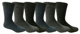 6 Pairs Yacht & Smith Men's Thermal Crew Socks, Cold Weather Thick Boot Socks Size 10-13 - Mens Thermal Sock