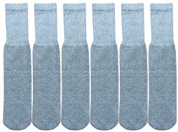 Yacht & Smith Kid's Cotton Terry Cushioned Athletic Solid Gray Tube Socks