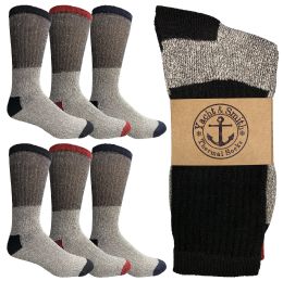 Yacht & Smith Men's Cotton Assorted Colored Thermal Crew Socks