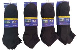 12 Pairs Yacht & Smith Men's Cotton Quarter Ankle Sport Socks Size 10-13 Solid Black - Mens Ankle Sock