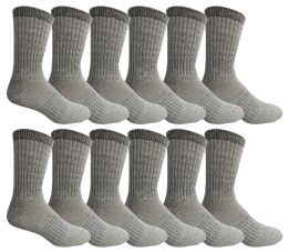 12 Pairs Yacht & Smith Men's Merino Wool Thermal Socks Heather Grey Size 10-13 - Mens Thermal Sock