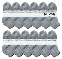 12 Pairs Yacht & Smith Kids Cotton Quarter Ankle Socks In Gray Size 6-8 - Boys Ankle Sock