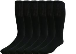 12 Pairs Yacht & Smith 28 Inch Men's Long Tube Socks, Black Cotton Tube Socks Size 10-13 - Mens Tube Sock