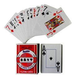 48 Wholesale Plastic Coated Jumbo Face Playing Cards
