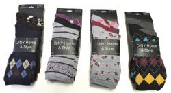 48 Wholesale Ladies Fashion Crew Socks Signature Designs Assorted Size 9-11