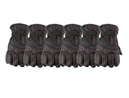 6 Wholesale Yacht & Smith Men's Black Gripper Ski Gloves
