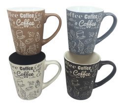 48 Pieces Diny Home 11 Ounce Stoneware Designer Mug - Coffee Mugs