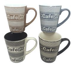 48 Pieces Diny Home 11 Ounce Stoneware Designer Mug - Coffee Mugs