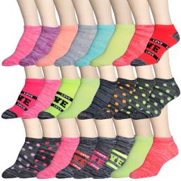 360 Wholesale Womens Printed Ankle Socks