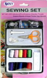48 Wholesale Travel And Home Sewing Set In Plastic Case