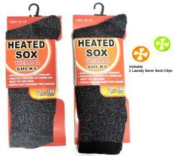 144 Wholesale Mens Heated Socks Includes Laundry Sock Locks