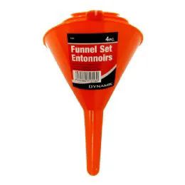 72 Units of 4 Piece Funnel Set - Strainers & Funnels