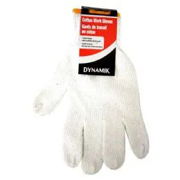 72 Units of White Cotton Gloves - Working Gloves